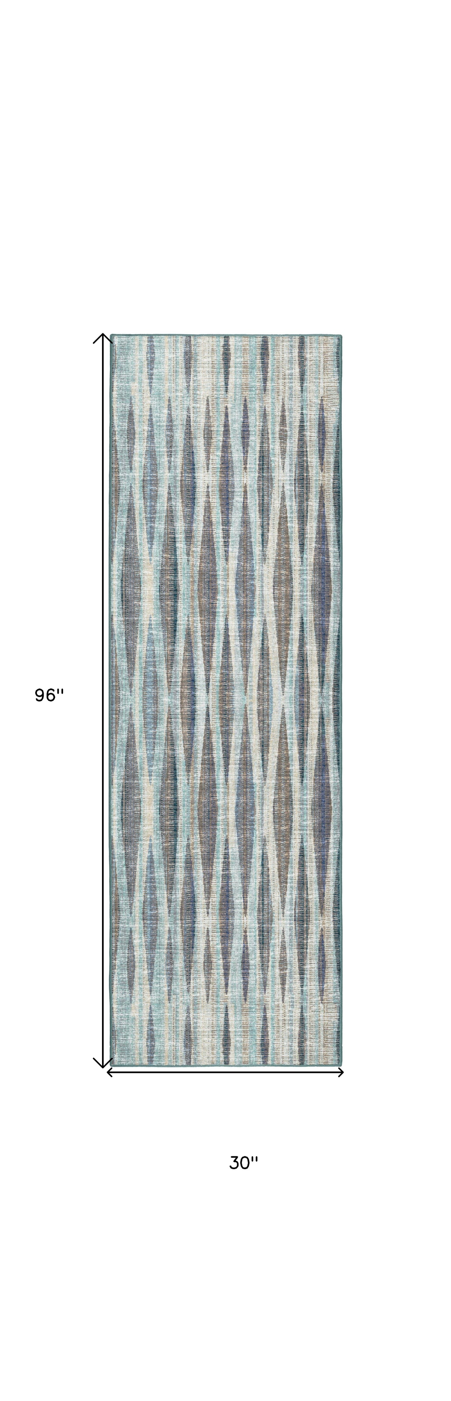 3' X 8' Blue Ombre Tufted Handmade Runner Rug