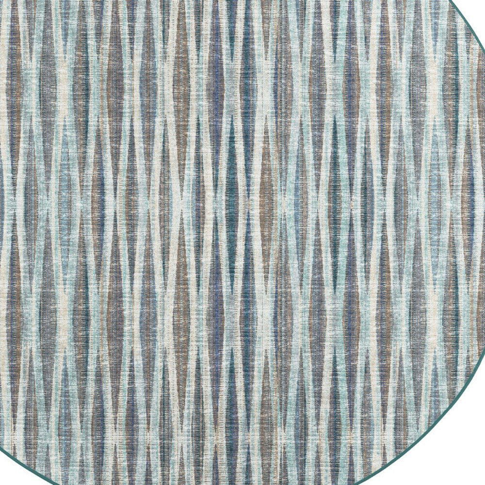 4' Blue Round Ombre Tufted Handmade Area Rug