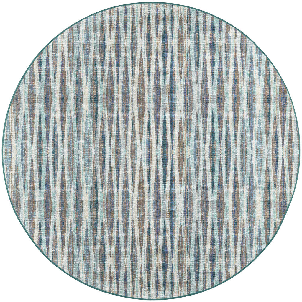 4' Blue Round Ombre Tufted Handmade Area Rug