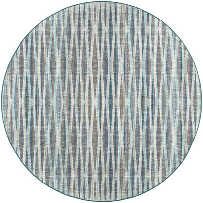 8' X 8' Blue Round Ombre Tufted Handmade Area Rug