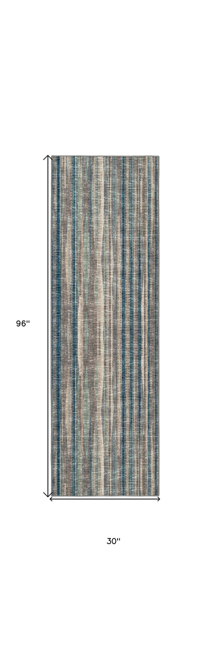 3' X 8' Brown Ombre Tufted Handmade Runner Rug