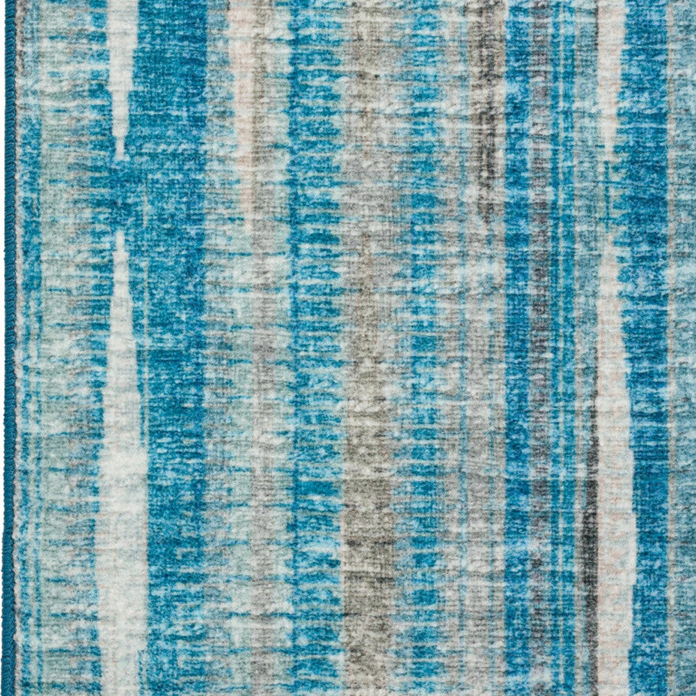 3' X 8' Blue Ombre Tufted Handmade Runner Rug