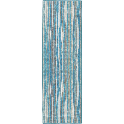 3' X 8' Blue Ombre Tufted Handmade Runner Rug