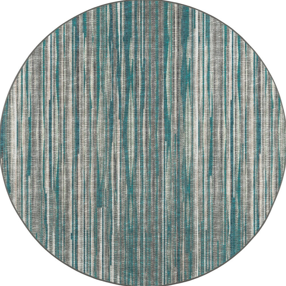 10' Blue Round Ombre Tufted Handmade Area Rug - 43" H x 120" W x 120" D