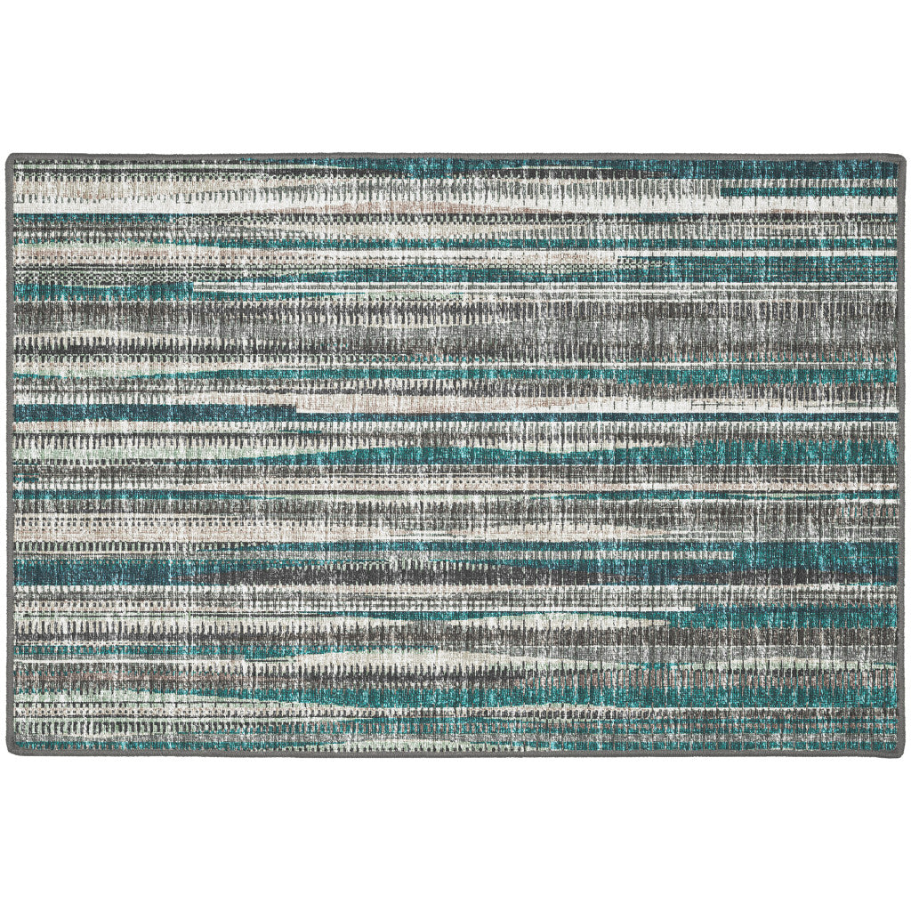 2' X 3' Blue Ombre Tufted Handmade Area Rug