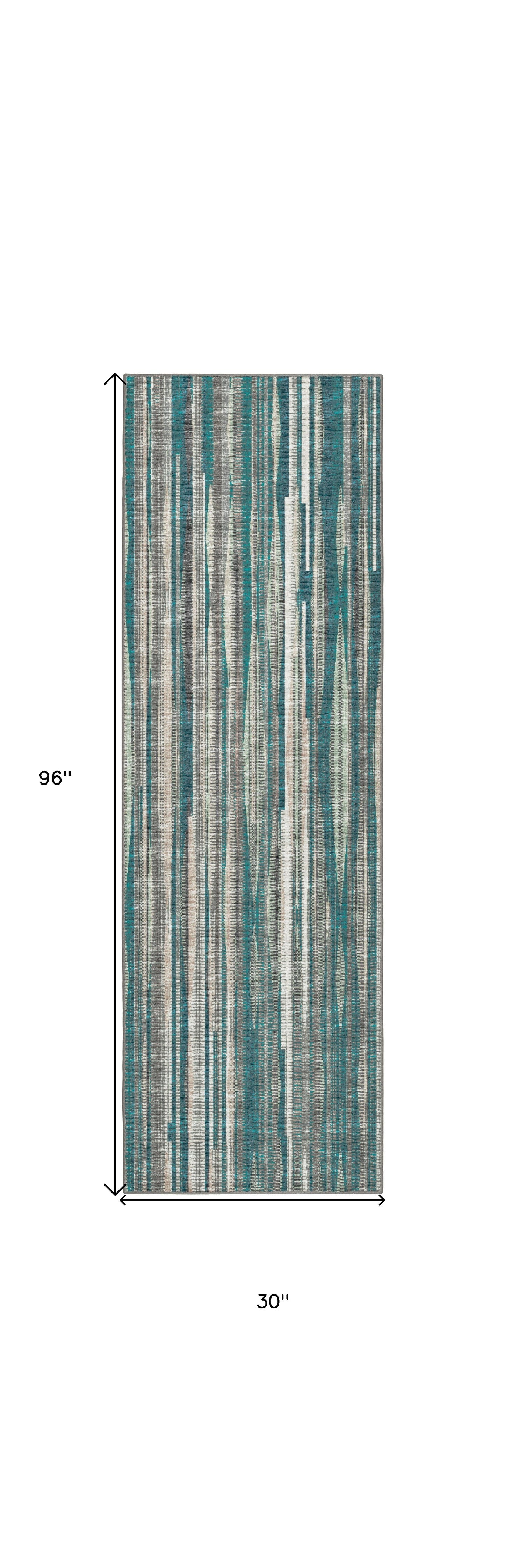 3' X 8' Blue Ombre Tufted Handmade Runner Rug