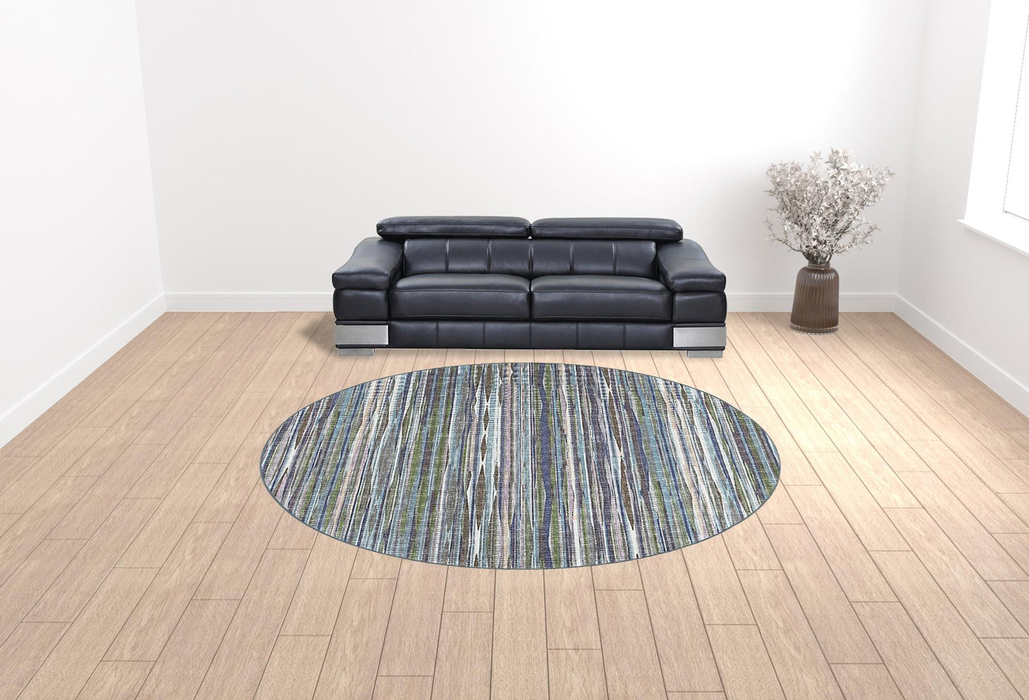 10' Purple Round Ombre Tufted Handmade Area Rug - 120.0" (L) x 168.0" (W) x 0.43" (H)