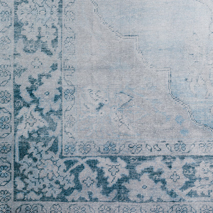 3' X 5' Blue Oriental Distressed Non Skid Area Rug