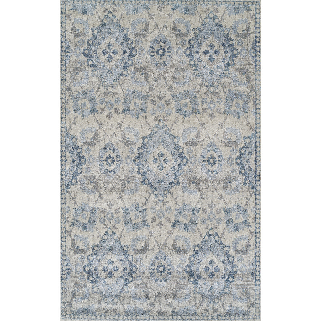 3' X 5' Blue Oriental Area Rug