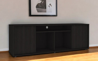 59" Black Open shelving TV Stand and Coffee Table HomeRoots