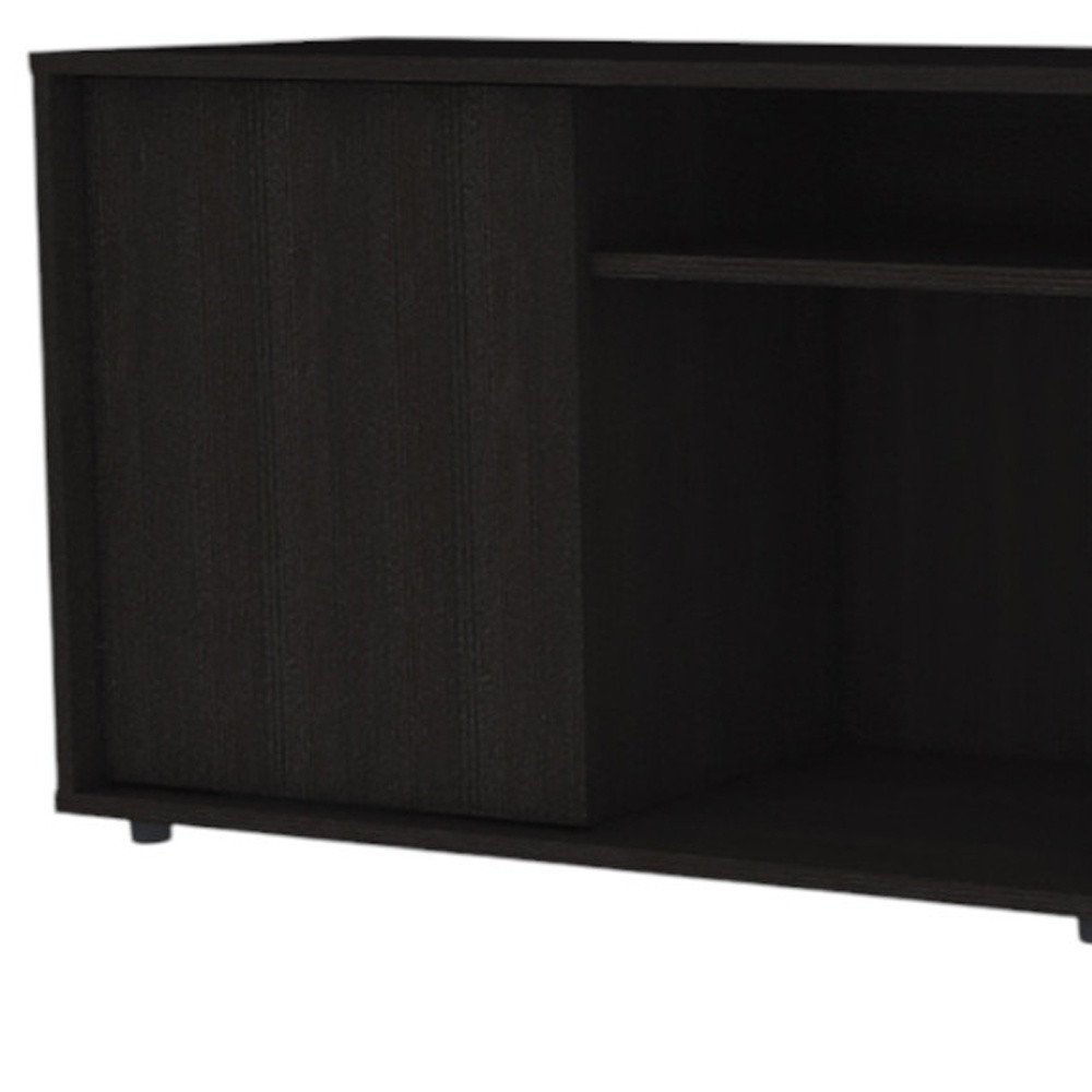 59" Black Open shelving TV Stand and Coffee Table HomeRoots