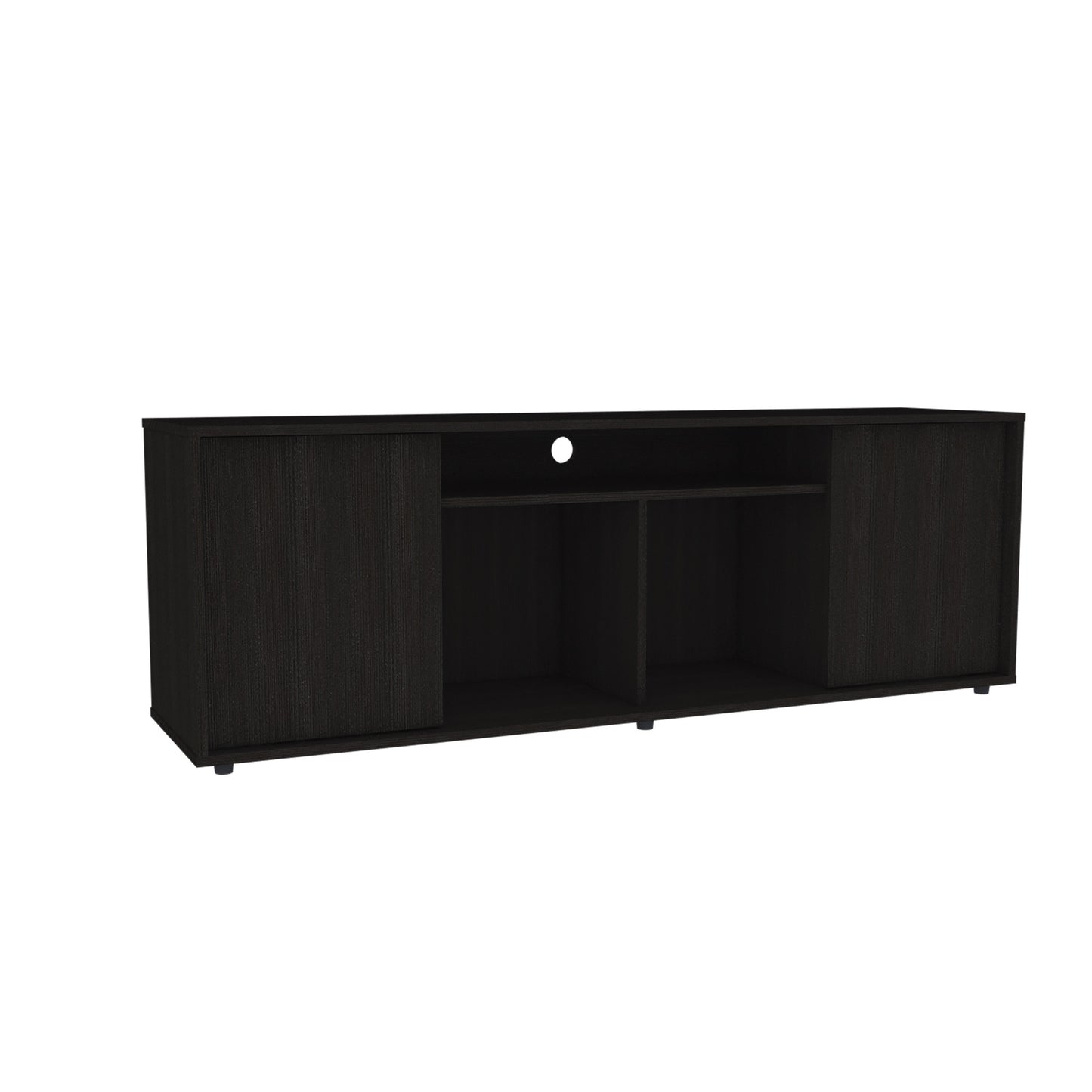 59" Black Open shelving TV Stand and Coffee Table