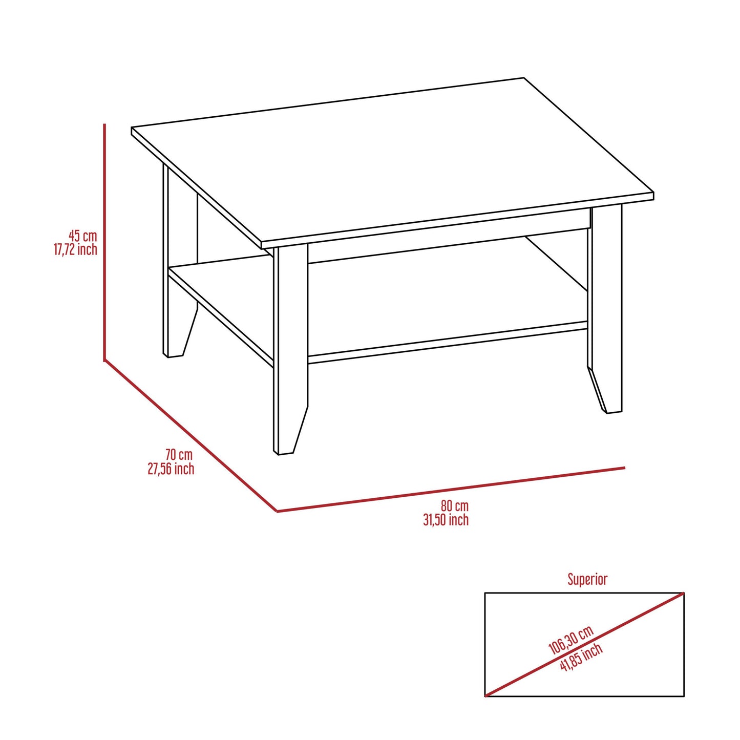 59" Black Open shelving TV Stand and Coffee Table