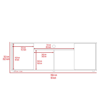 59" Black Open shelving TV Stand and Coffee Table