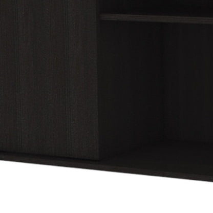 59" Black Open shelving TV Stand and Coffee Table HomeRoots