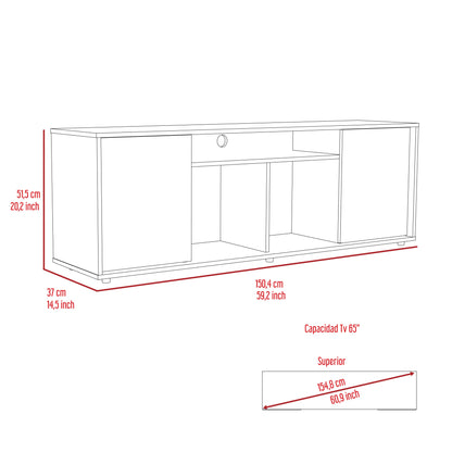 59" Black Open shelving TV Stand and Coffee Table