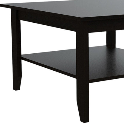 22" Brown and Black Open shelving Bar Cart and Coffee Table HomeRoots