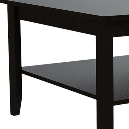 22" Brown and Black Open shelving Bar Cart and Coffee Table HomeRoots