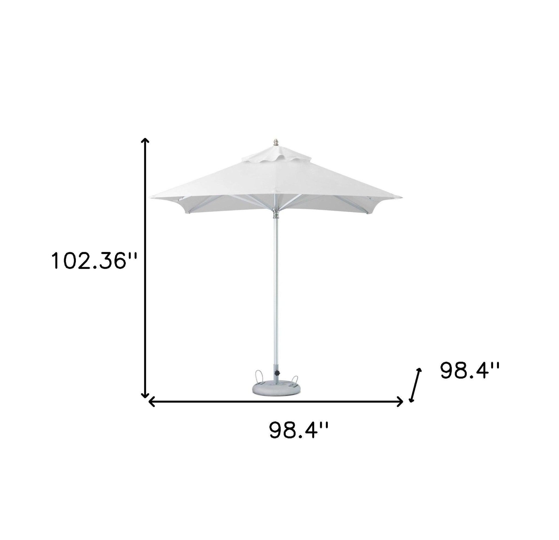 8' White Polyester Square Market Patio Umbrella - FurniFindUSA