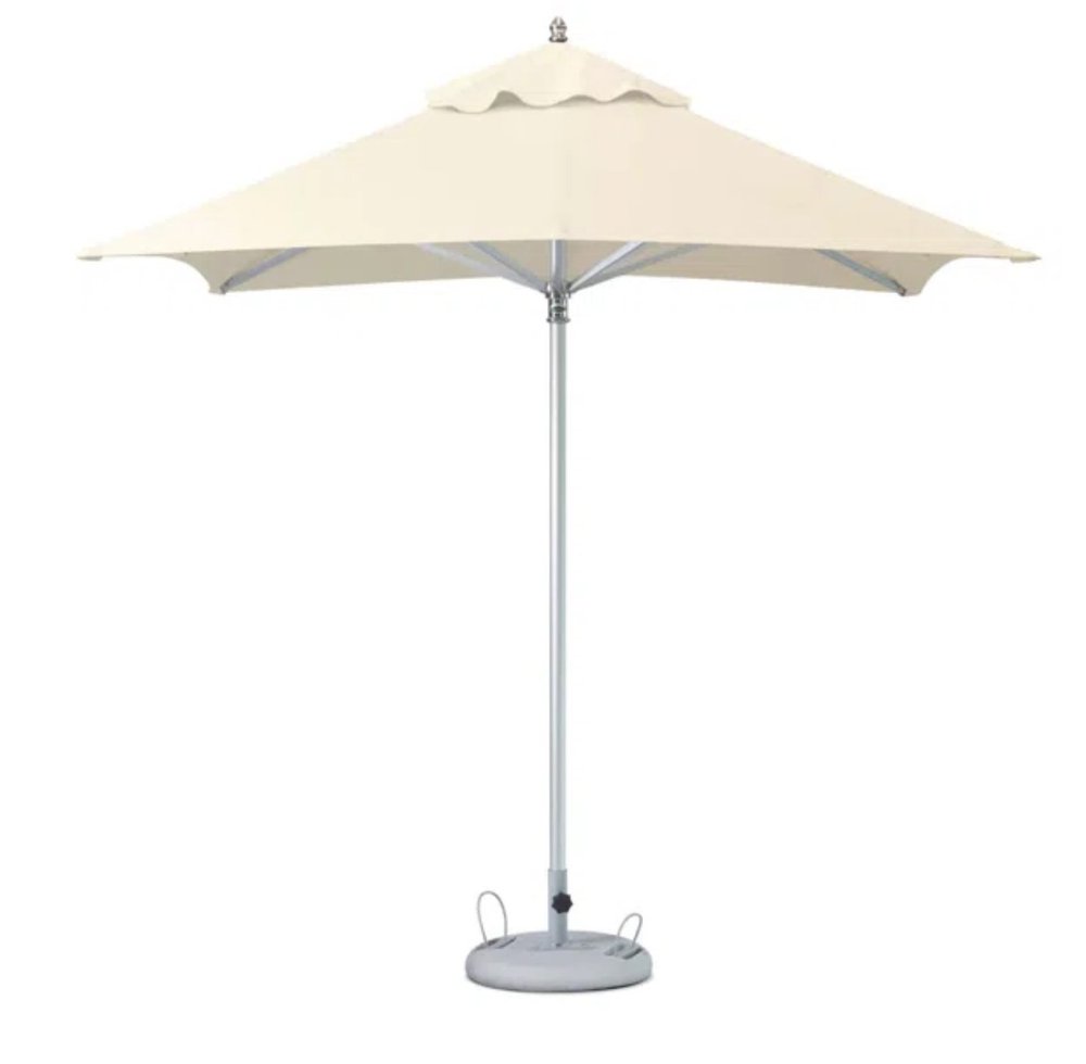 8' Ecru Polyester Square Market Patio Umbrella HomeRoots