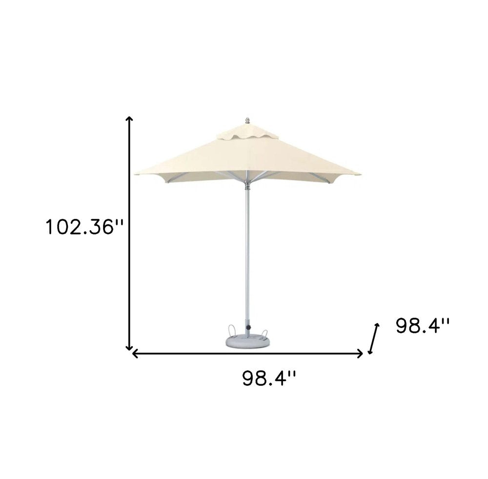 102" Ecru Polyester Square Market Patio Umbrella HomeRoots