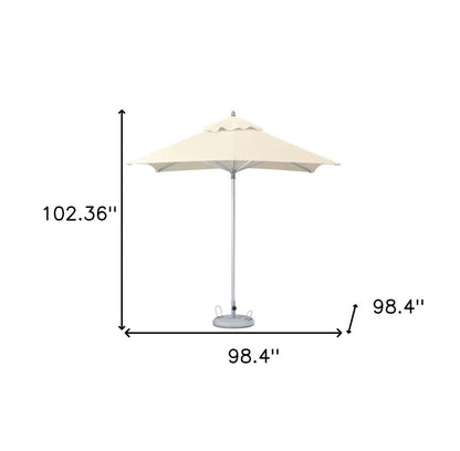 102" Ecru Polyester Square Market Patio Umbrella HomeRoots
