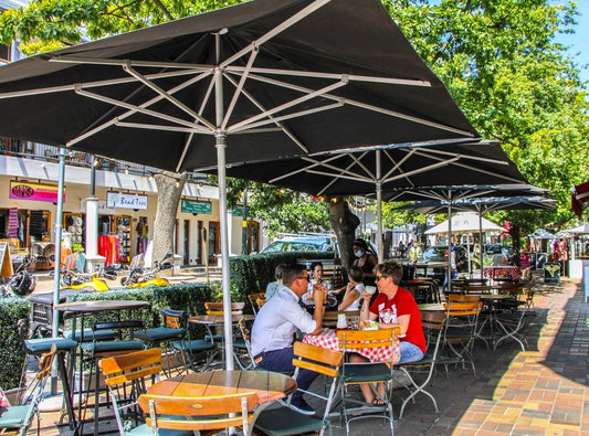 8' Black Polyester Square Market Patio Umbrella HomeRoots