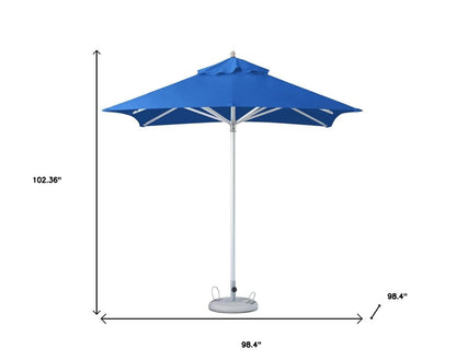 8' Blue Polyester Square Market Patio Umbrella HomeRoots