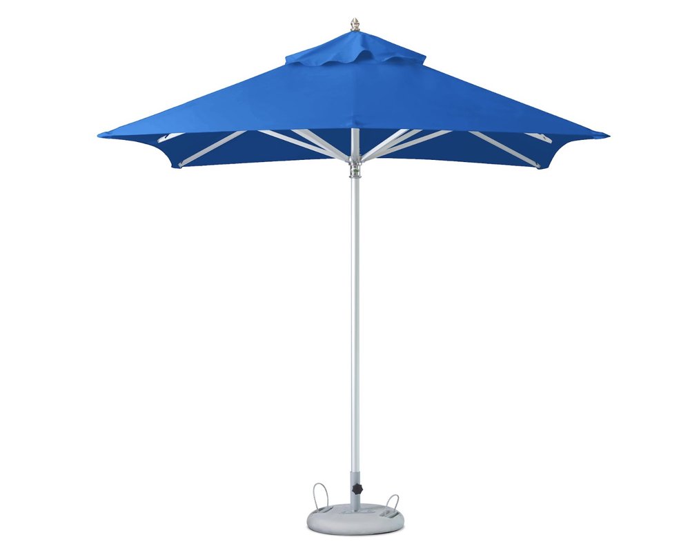 8' Blue Polyester Square Market Patio Umbrella HomeRoots