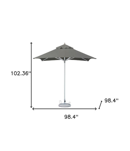 8' Charcoal Polyester Square Market Patio Umbrella HomeRoots
