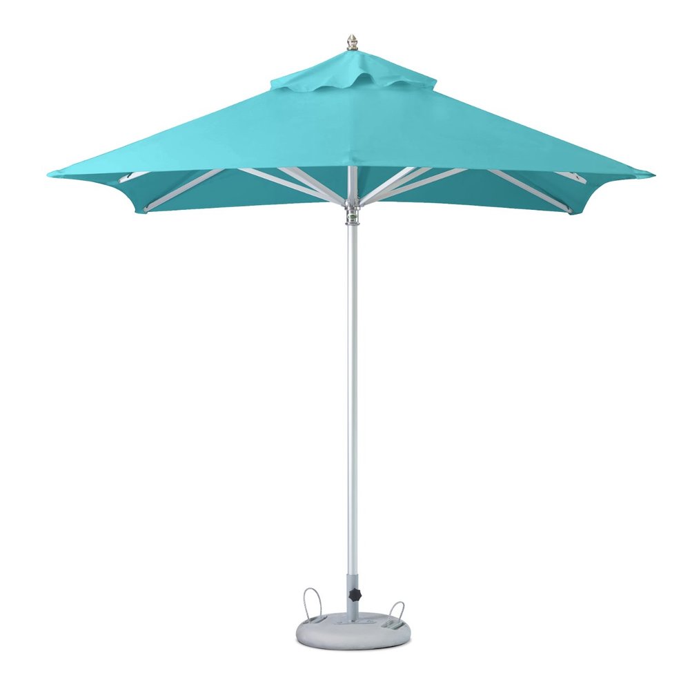 102" Aqua Polyester Square Market Patio Umbrella HomeRoots