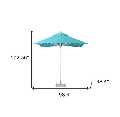 8' Aqua Polyester Square Market Patio Umbrella