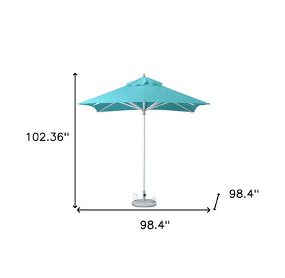 8' Aqua Polyester Square Market Patio Umbrella HomeRoots