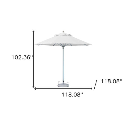 10' White Polyester Round Market Patio Umbrella - FurniFindUSA