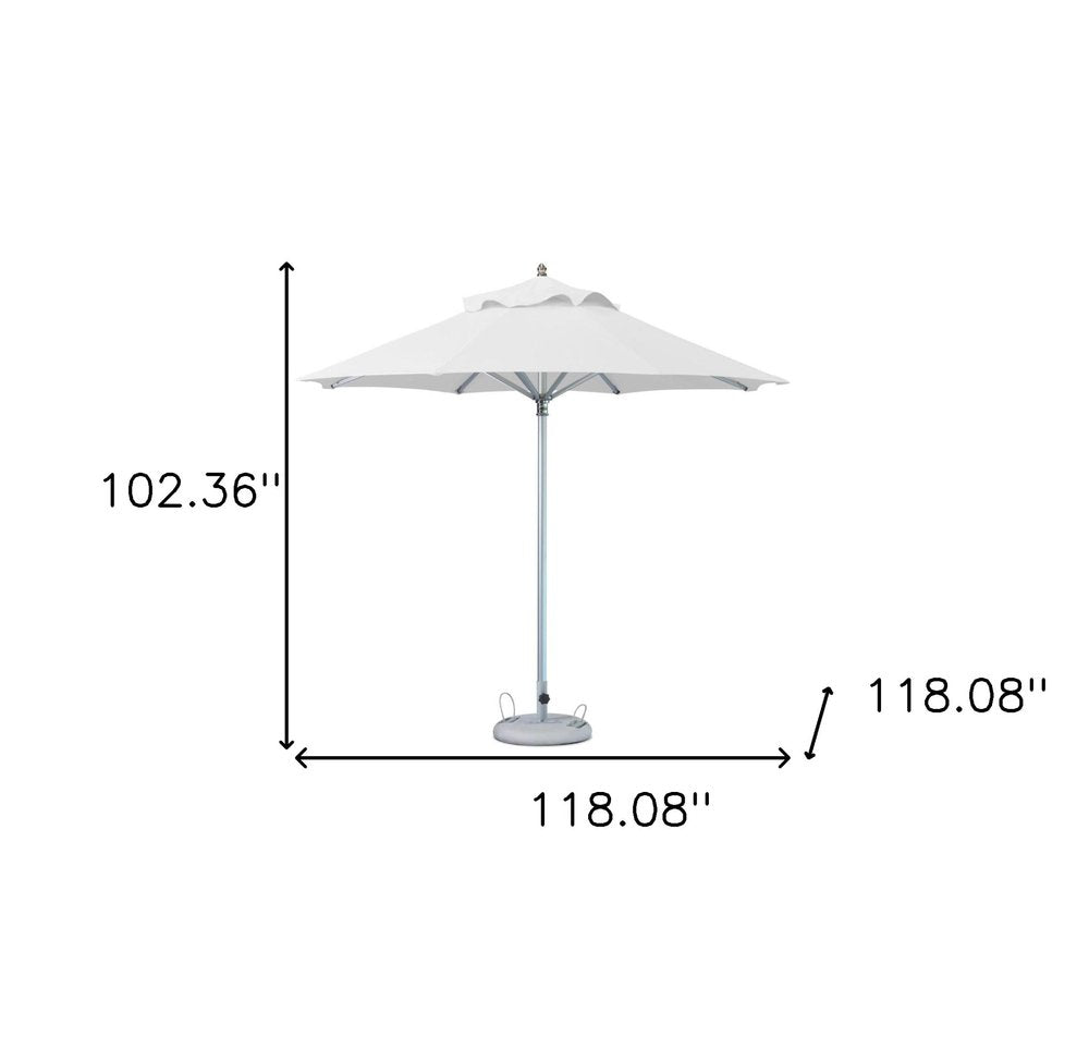 102" White Polyester Round Market Patio Umbrella HomeRoots