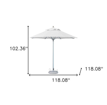 102" White Polyester Round Market Patio Umbrella HomeRoots