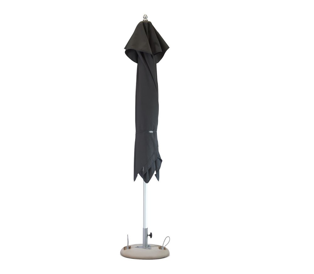10' Black Polyester Round Market Patio Umbrella HomeRoots