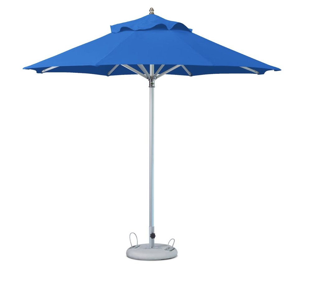 10' Blue Polyester Round Market Patio Umbrella HomeRoots