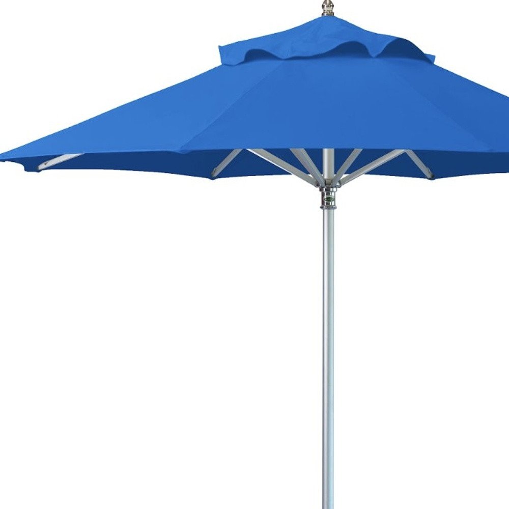 10' Blue Polyester Round Tilt Cantilever Patio Umbrella with Stand HomeRoots