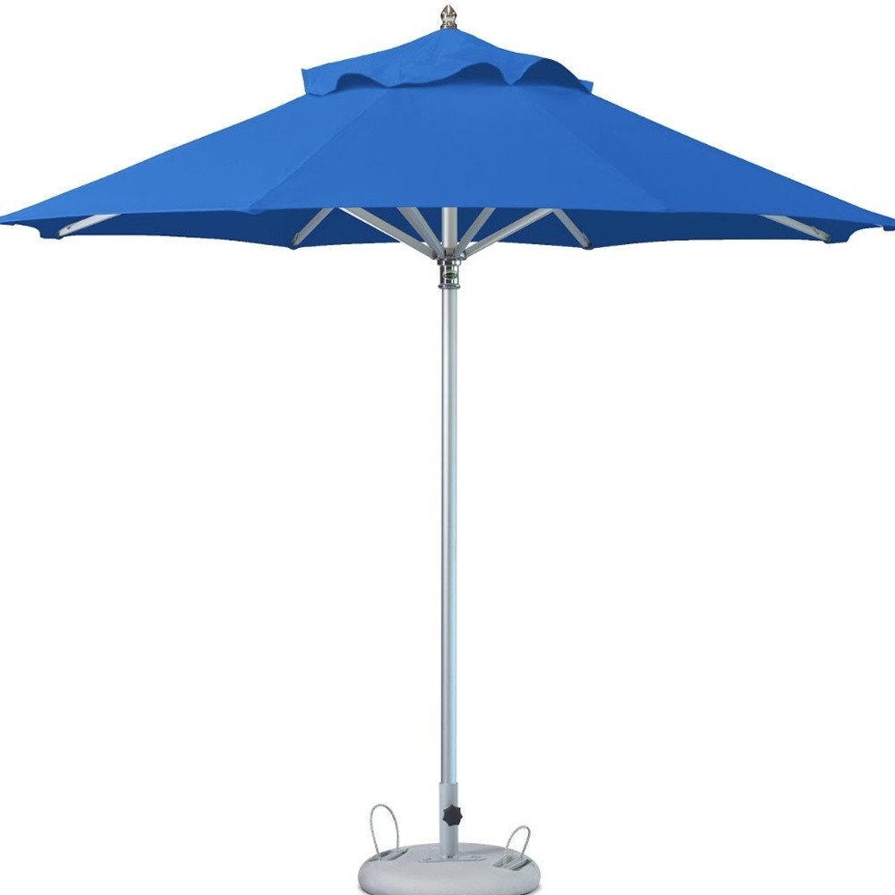 10' Blue Polyester Round Tilt Cantilever Patio Umbrella with Stand HomeRoots
