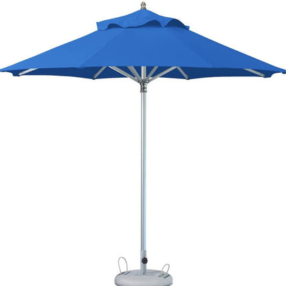 10' Blue Polyester Round Tilt Cantilever Patio Umbrella with Stand HomeRoots