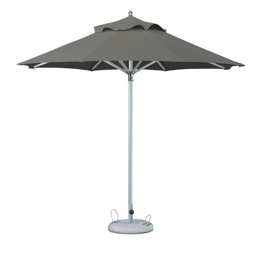 10' Charcoal Polyester Round Market Patio Umbrella HomeRoots