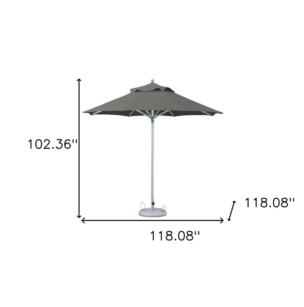 10' Charcoal Polyester Round Tilt Cantilever Patio Umbrella with Stand HomeRoots