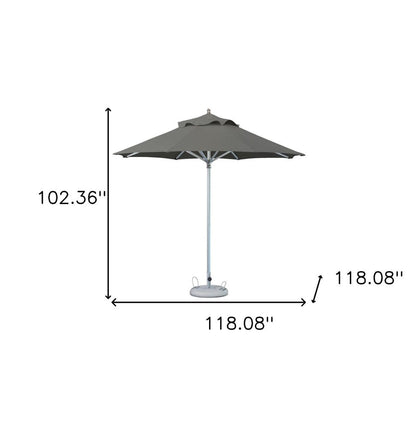 10' Charcoal Polyester Round Tilt Cantilever Patio Umbrella with Stand HomeRoots