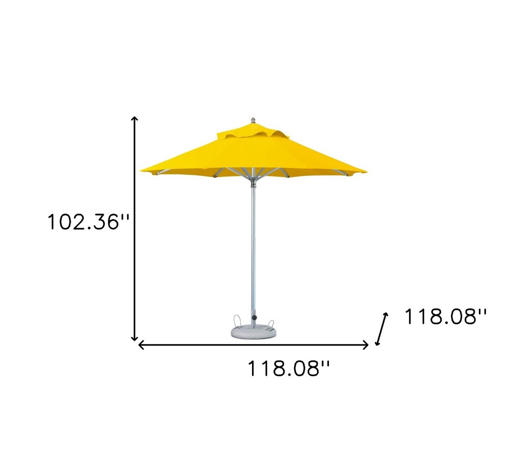 10' Yellow Polyester Round Tilt Cantilever Patio Umbrella with Stand HomeRoots