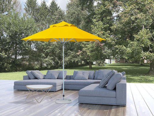 10' Yellow Polyester Round Market Patio Umbrella