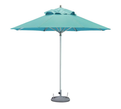 10' Aqua Polyester Round Tilt Cantilever Patio Umbrella with Stand HomeRoots
