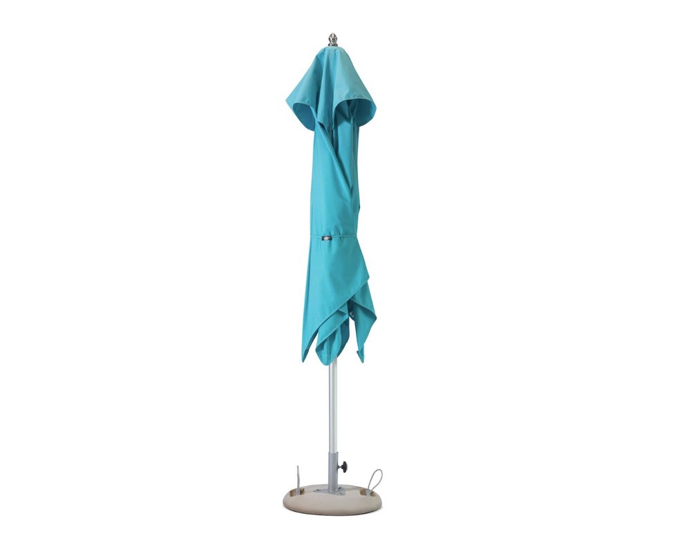 10' Aqua Polyester Round Tilt Cantilever Patio Umbrella with Stand HomeRoots