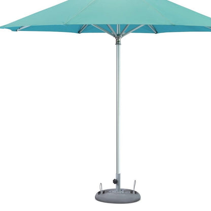 10' Aqua Polyester Round Tilt Cantilever Patio Umbrella with Stand HomeRoots