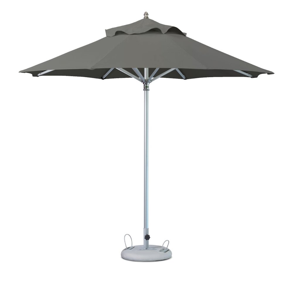 13' Charcoal Polyester Round Tilt Cantilever Patio Umbrella with Stand HomeRoots